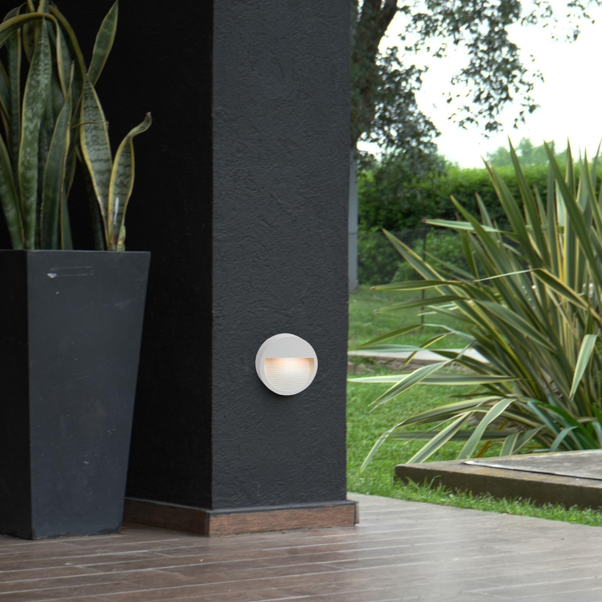 Aplique Exterior Blanco WALL ROUND LED 6W Blanco Neutro 12cm 220-240V