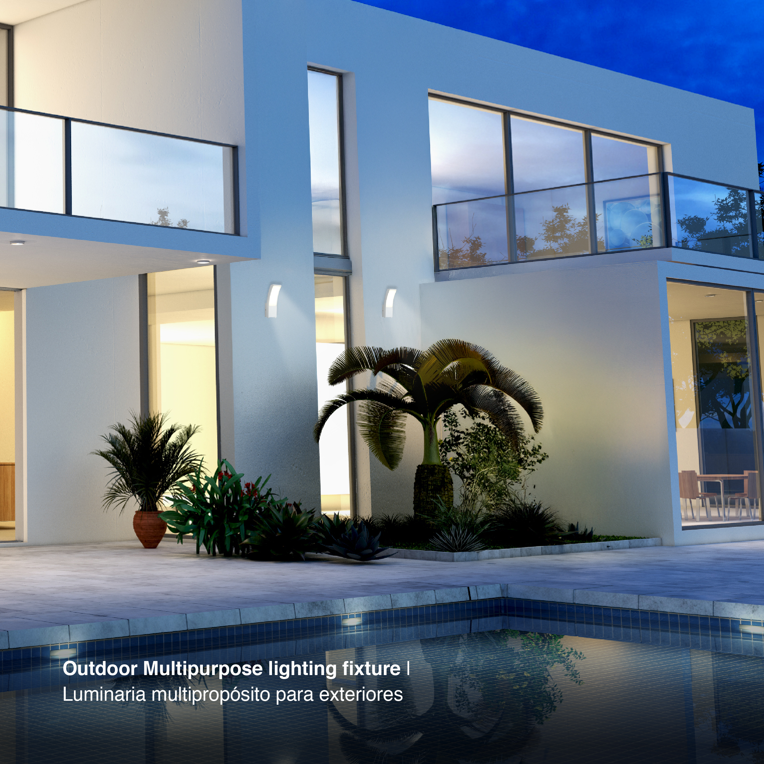 Aplique Exterior Blanco CURVED LED de Pared 12W Neutro 1000lm 220-240V