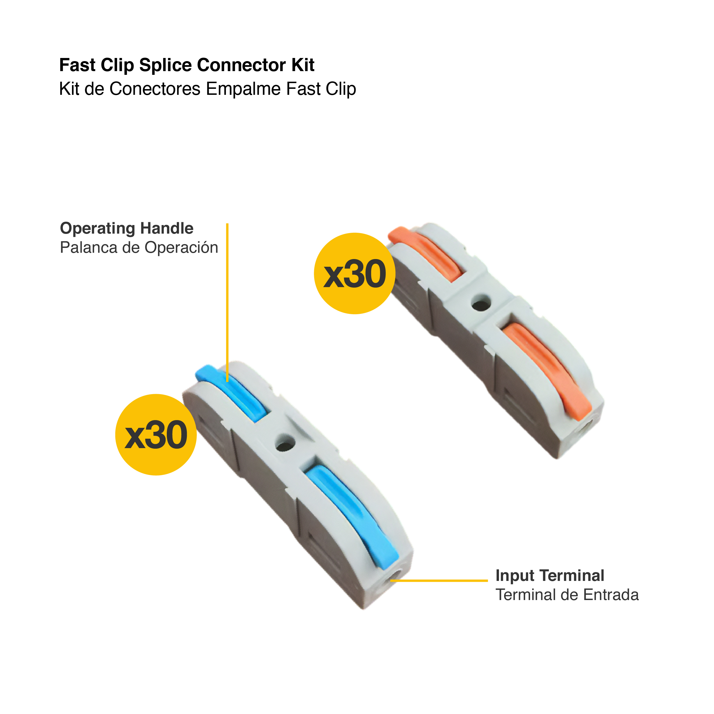 Kit de Conectores Empalme Fast Clip 1 en 1 salida x60 piezas