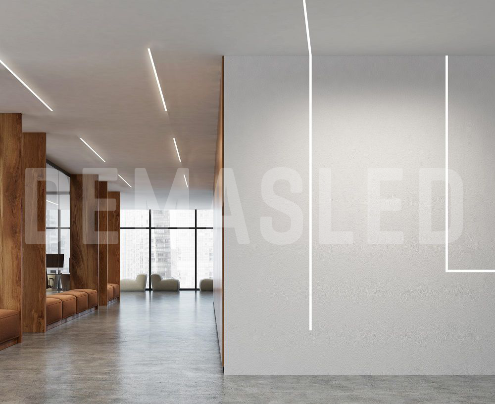 Perfil de Aluminio Linear de Embutir 76x49mm Anodizado, Cover Opal Blanco x2m