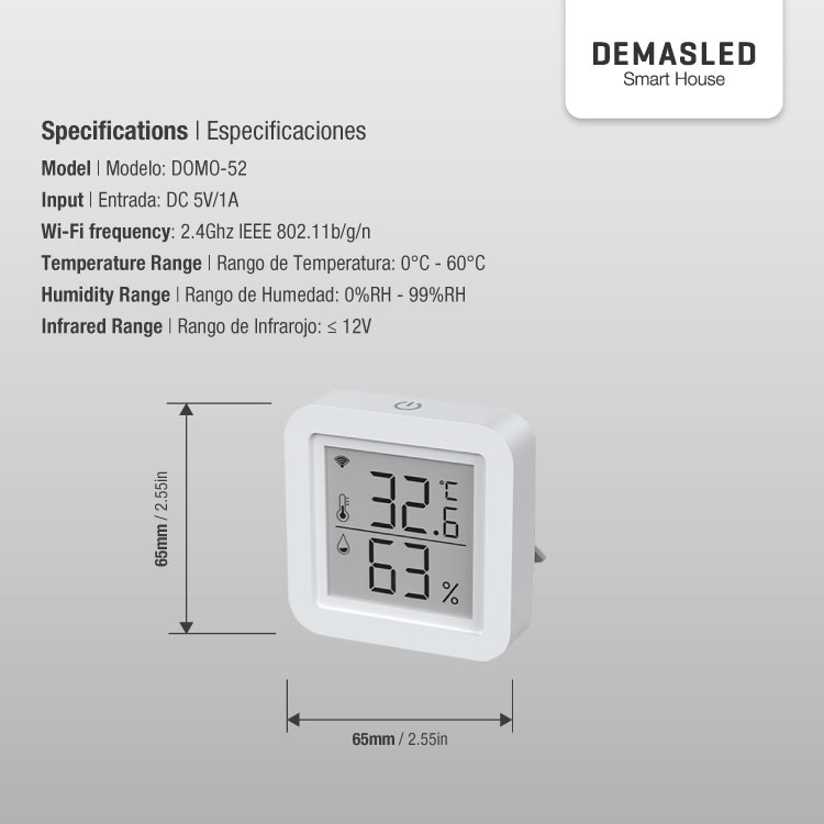 Control Termostato Smart WiFi + IR, Blanco