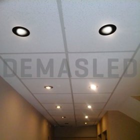 Spot Móvil Negro 9.3cm Corte 7cm para Lámparas GU10-MR16