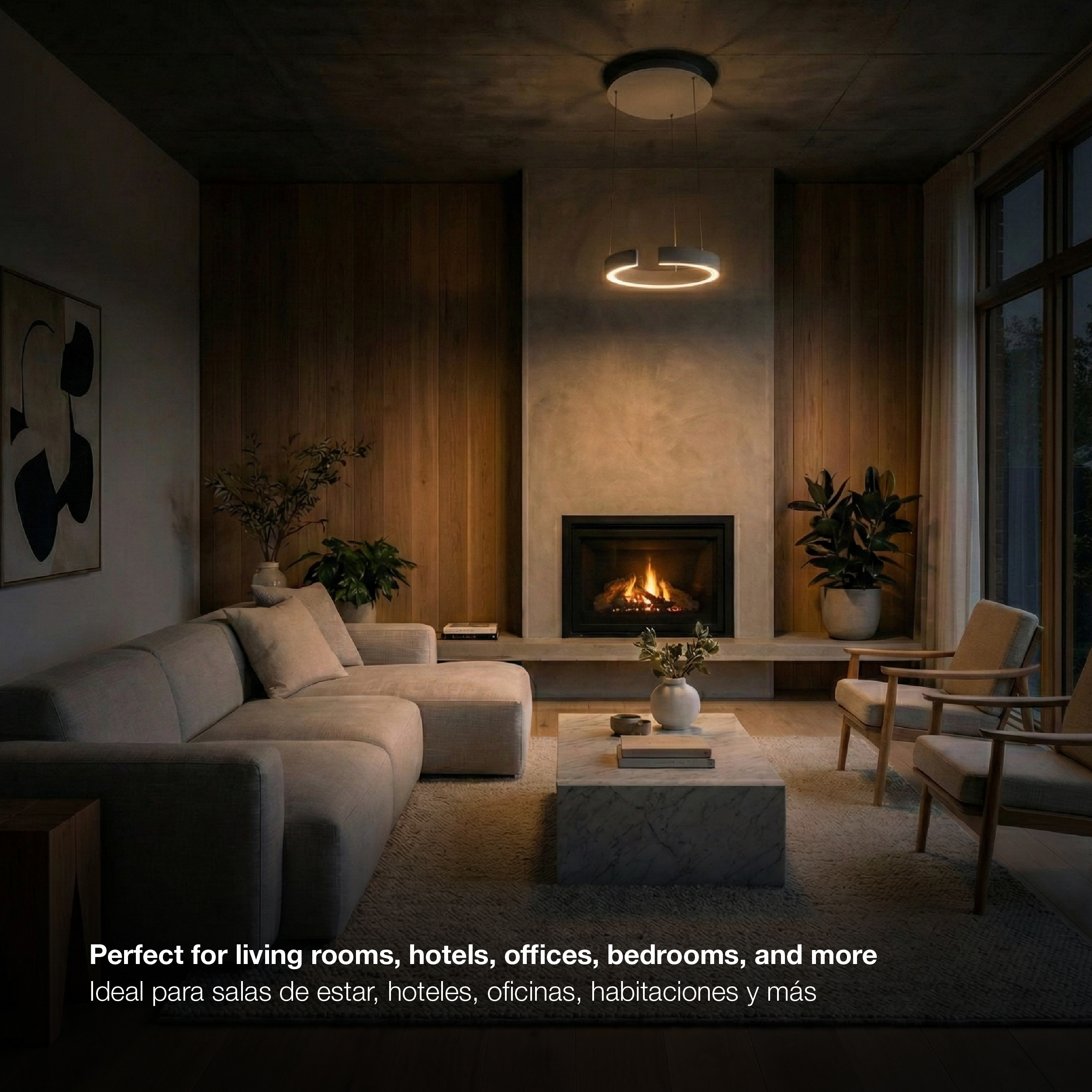 Lámpara LED Suspendida Blanco, Ø40x52cm, 28W CCT Variable 3000-6500K