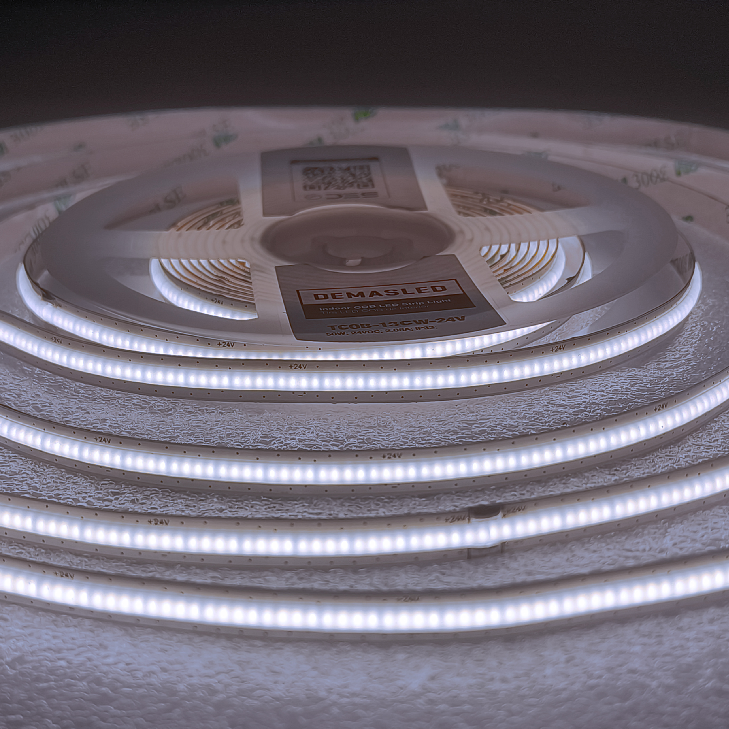 Tira LED COB Freecut 24V 10W/m Blanco Frío 950lm/m 528LEDs/m, 8mm PCB IP33 x5m