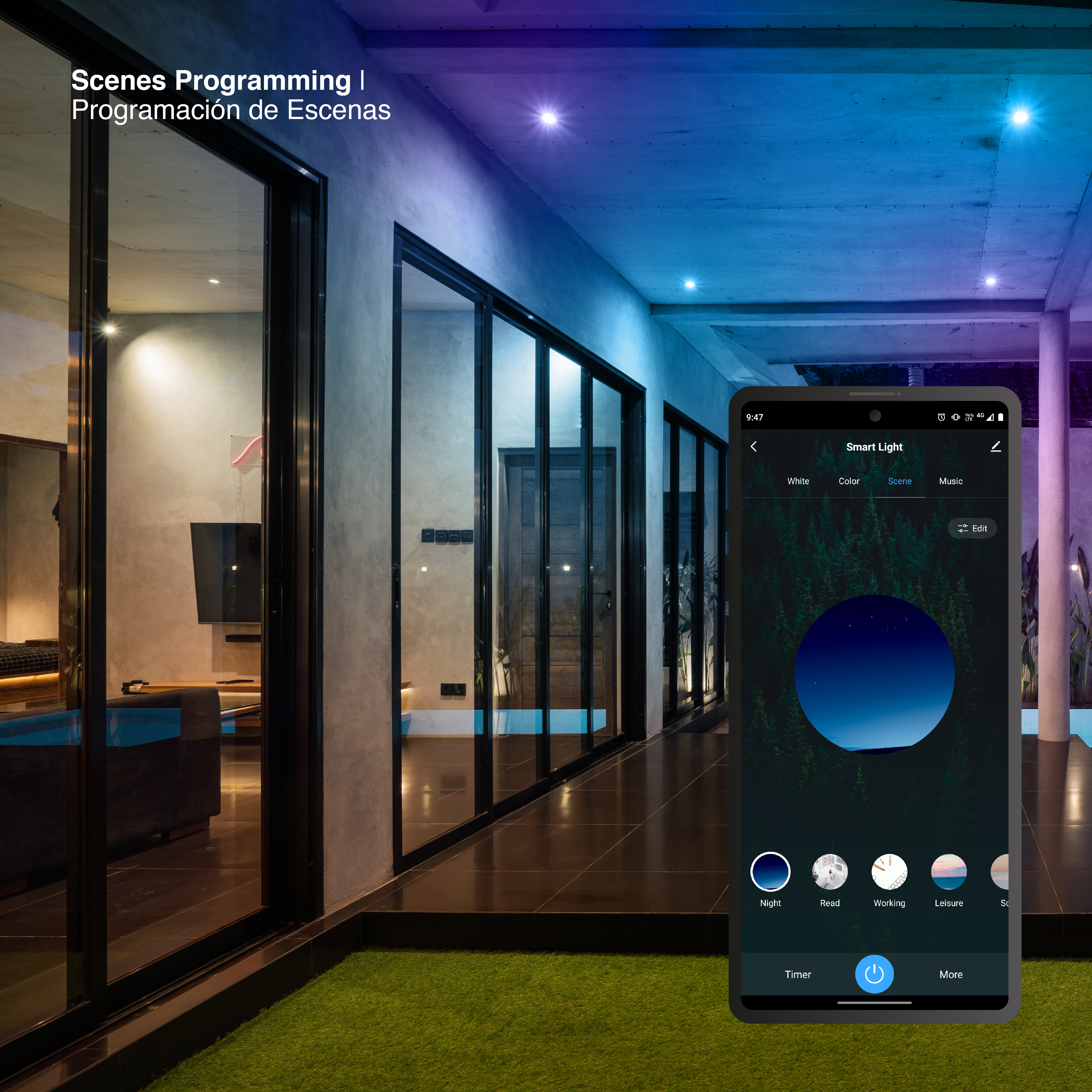 Lámpara LED GU10 5W 65mA 120° RGB-Blanco, 220V