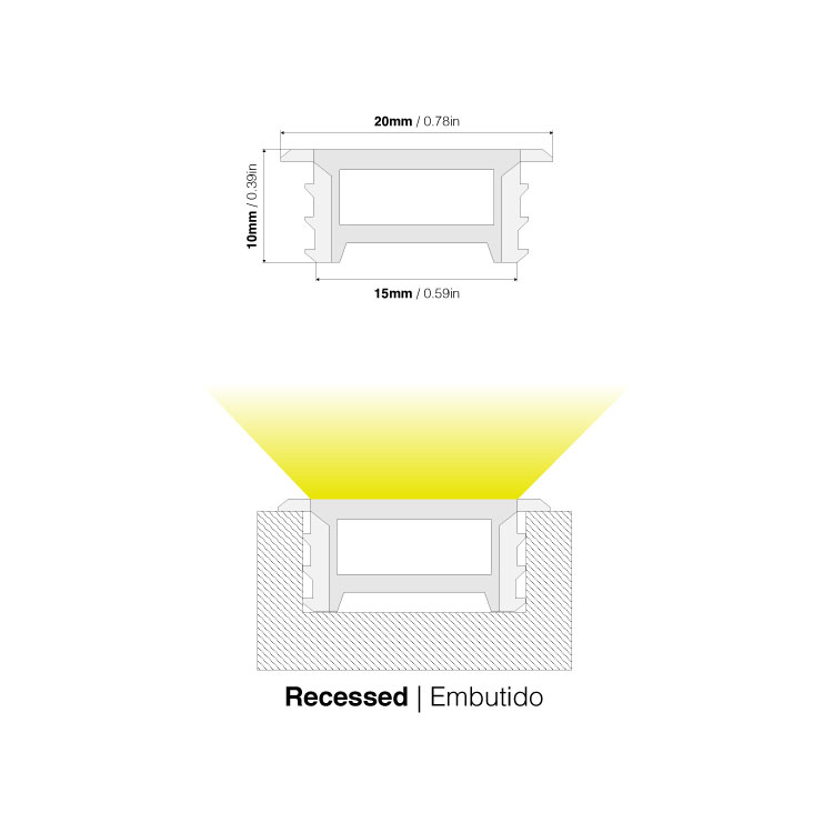 Perfil de Silicona Flexible para Tiras LED Blanco x10mts