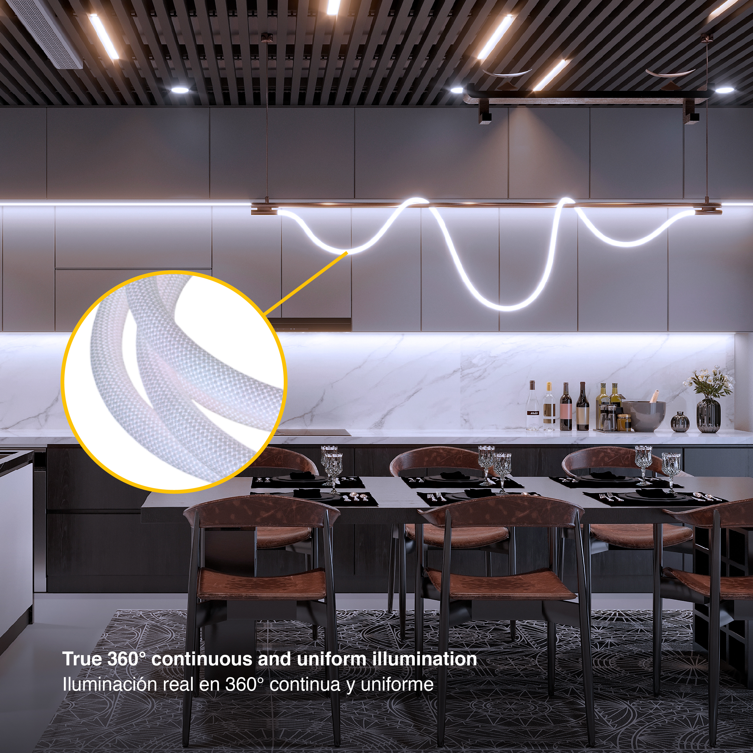 Tira LED Neón Flexible SMD2835, 24V 24W/m, Blanco Frío 240LEDs/m, 5m