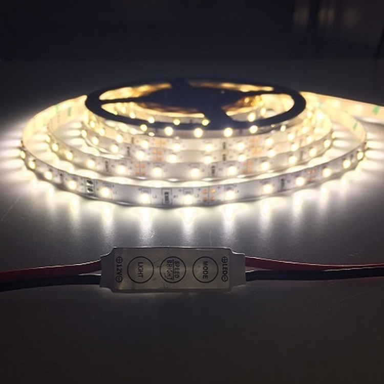 Mini Dimmer monocromático RF y control remoto, 5-24V 30-144W 6A