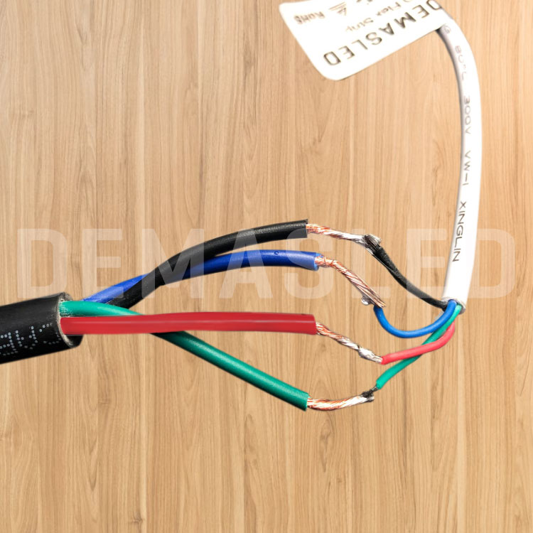 Cable 4 polos de 1mm RGB - 4x1mm (18AWG) - x1m, 48V Máx.