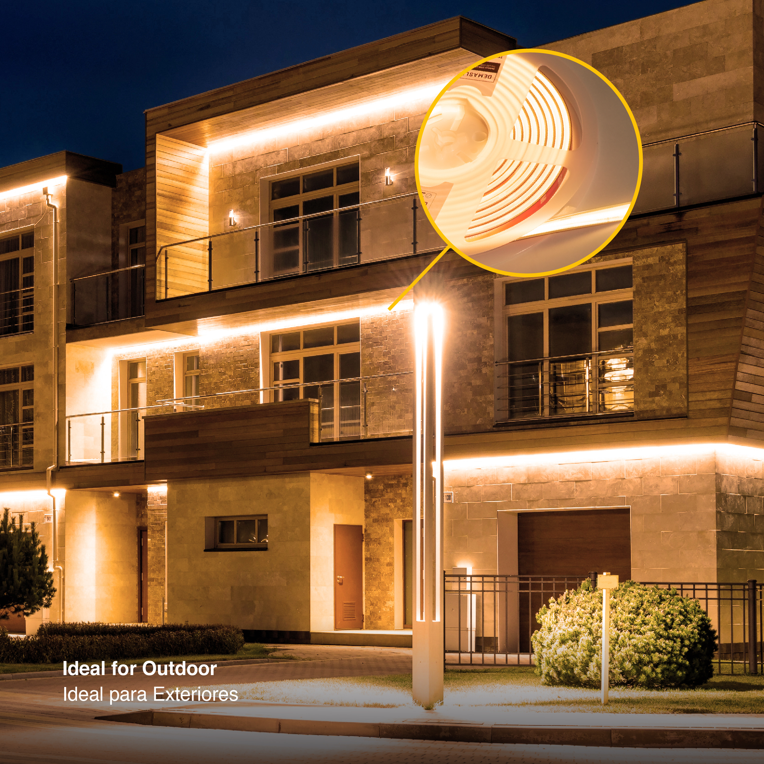 Tira LED COB 24V 11W/m Blanco Cálido 891lm/m 480 LEDs/m 11mm IP68, 5m