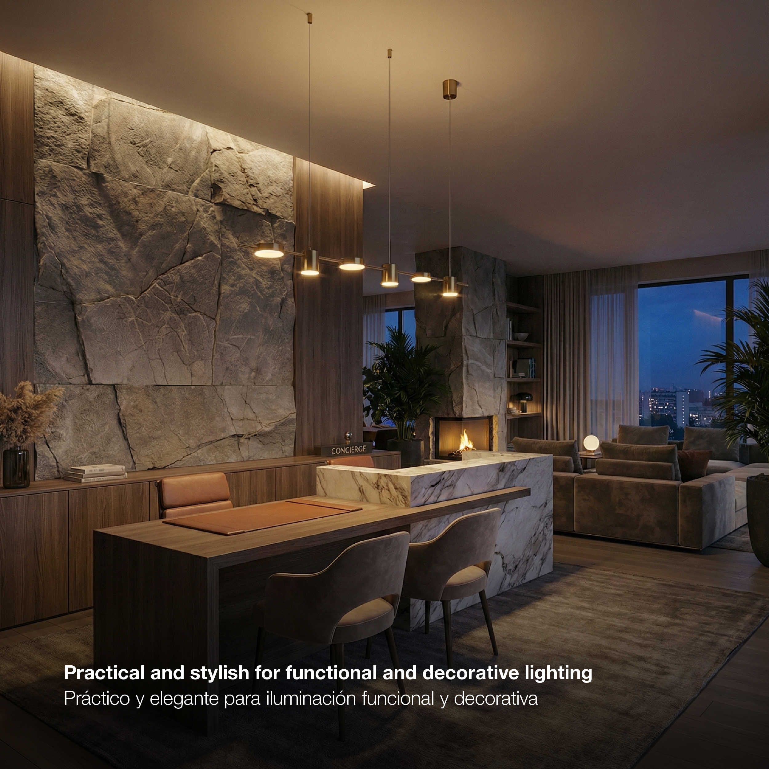 Lámpara LED Suspendida Cobre Ø1,10x1,33m, 29W Blanco Cálido 3000K