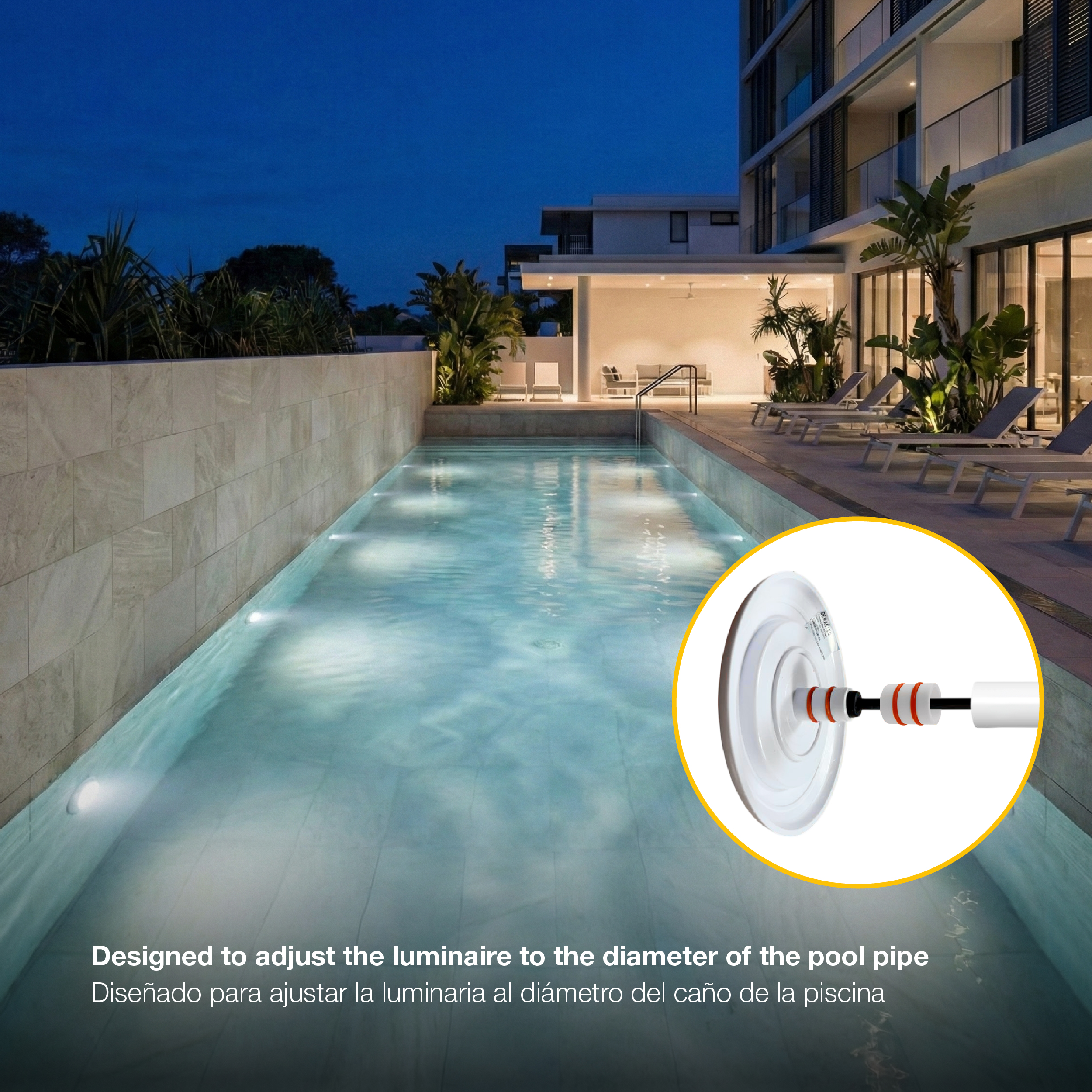 Accesorio para Luminarias de Piscina 10.2x9.8mm