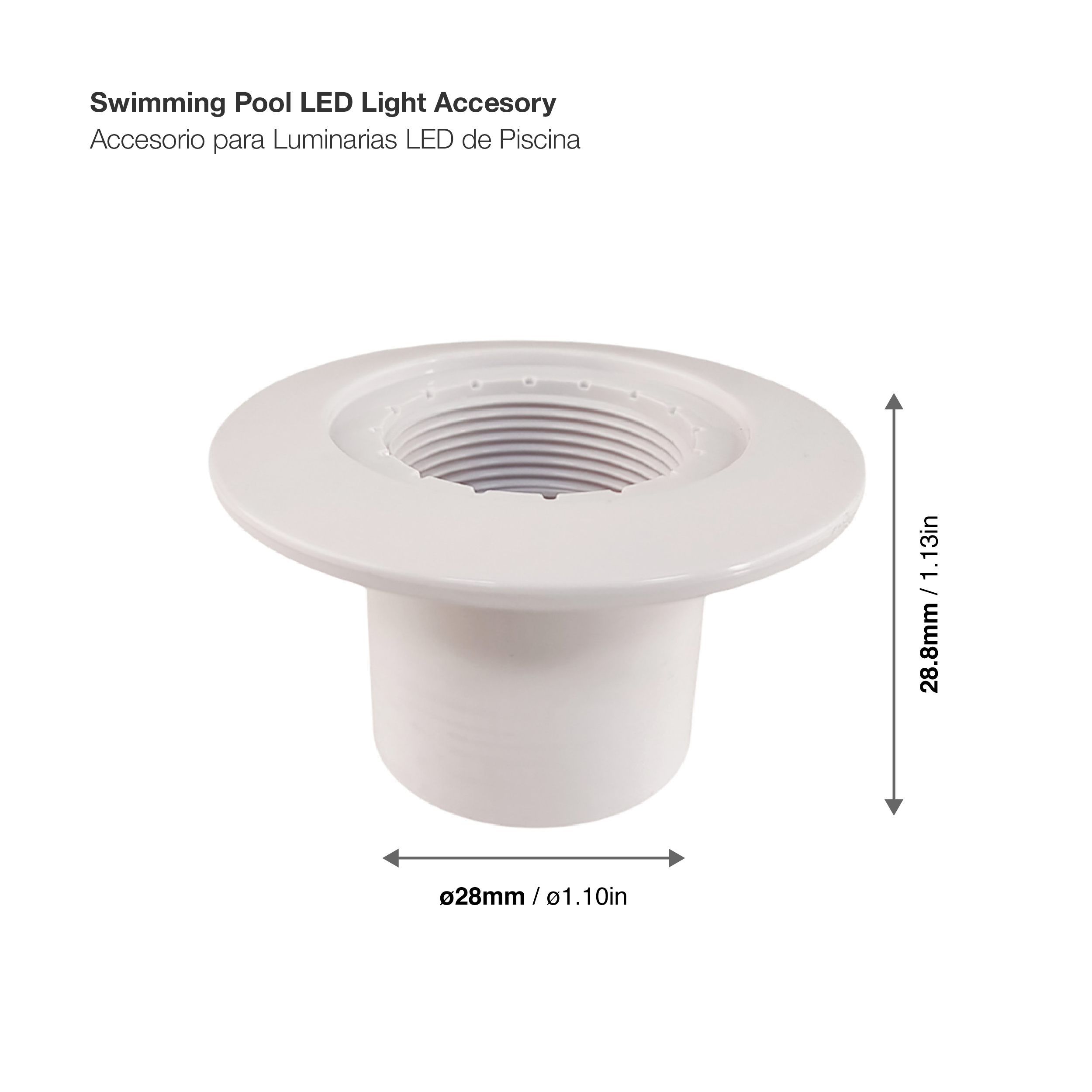 Accesorio para Luminarias de Piscina 28x28.8mm