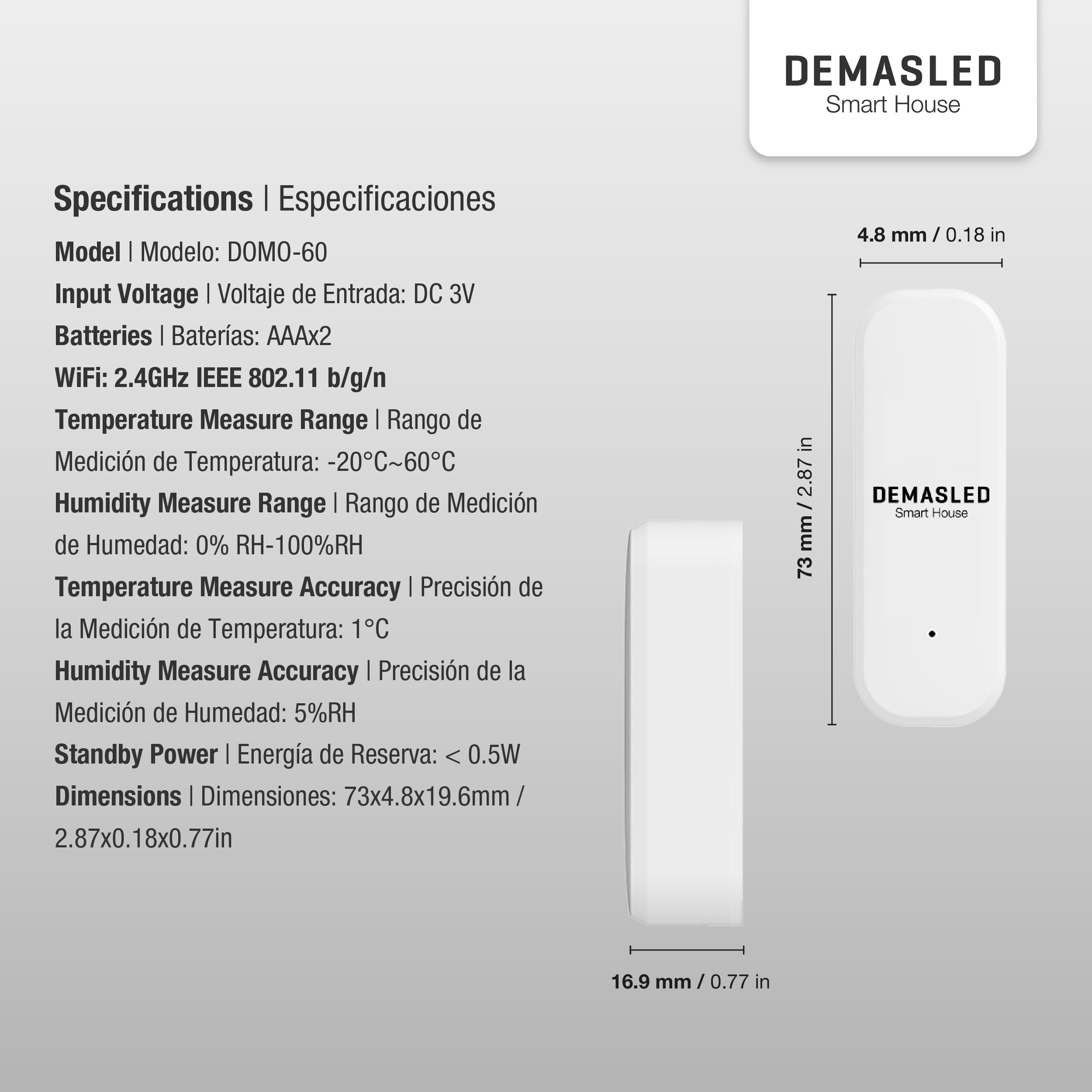 Sensor de Temperatura y Humedad Smart WiFi