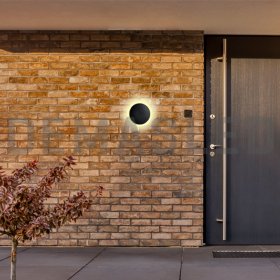 Aplique LED Exterior de Pared Redondo 12W IP65 Negro 15cm 220V Blanco Neutro