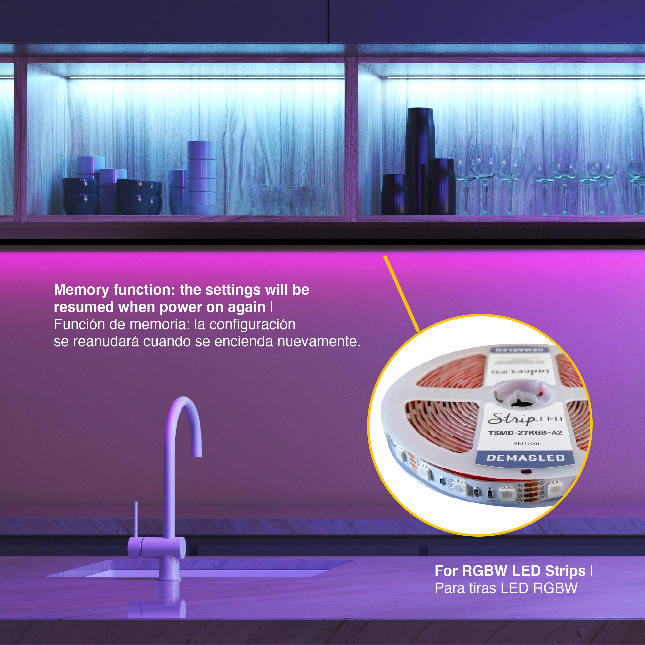 Kits Controlador RGBW Manual y Automático Mi-Light 2.4GHz