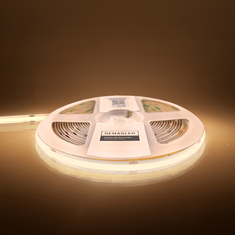 Tira LED COB 24V 11W/m Blanco Cálido 924lm/m 480 LEDs/m 8mm IP65, 5m