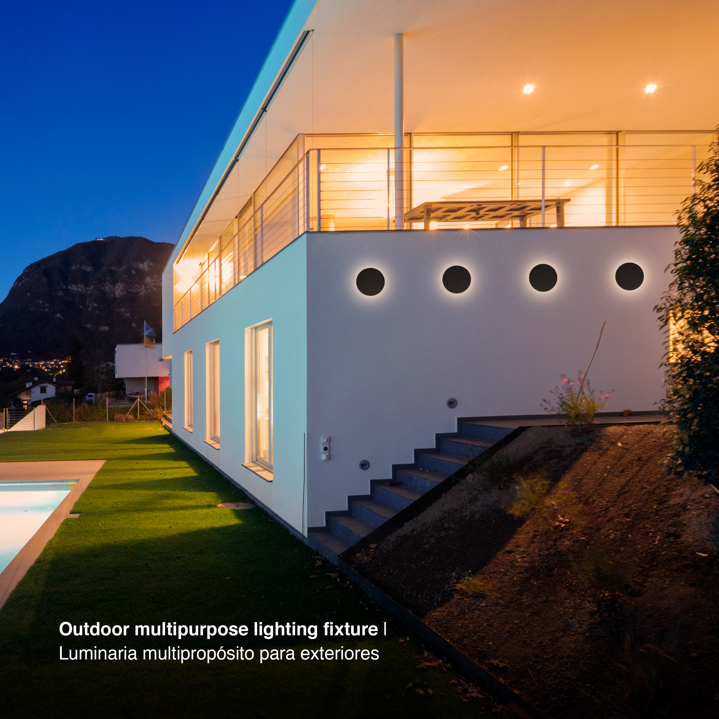 Aplique LED Exterior de Pared Redondo 12W IP65 Negro 15cm 220V Blanco Calido