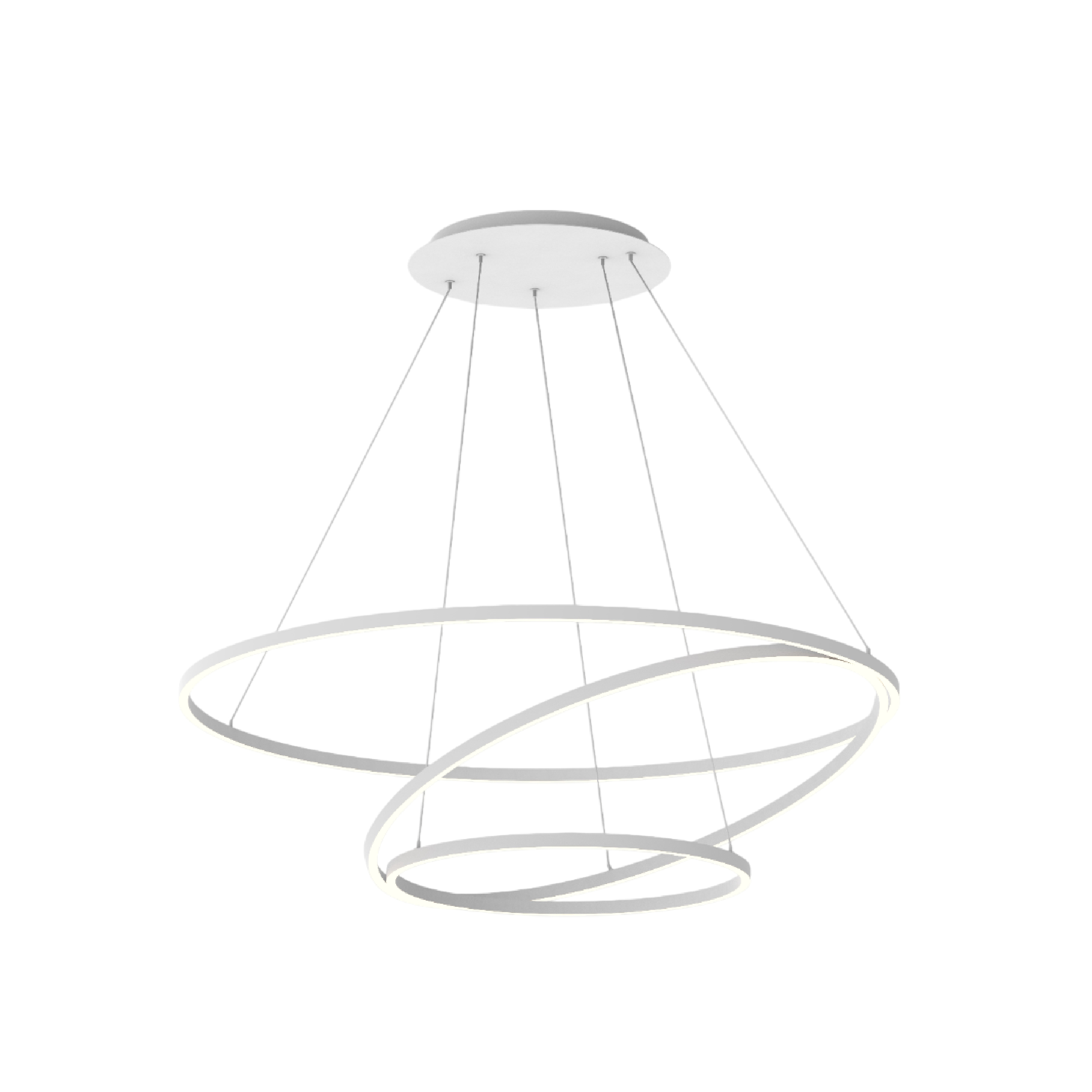 Lámpara LED Suspendida Blanco Ø80cm, 62W, Blanco Cálido 3000K, 3720lm