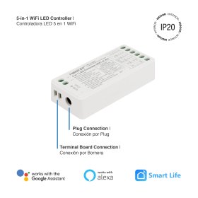 Controlador LED 5 en 1 WiFi 2.4GHz 12A máx. IP20