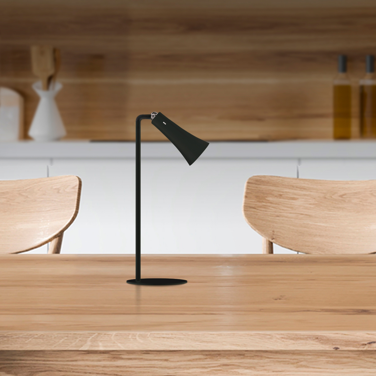 Lámpara de Mesa LED Magnética Negra 3W Blanco Cálido 3000K Recargable 1800mAh