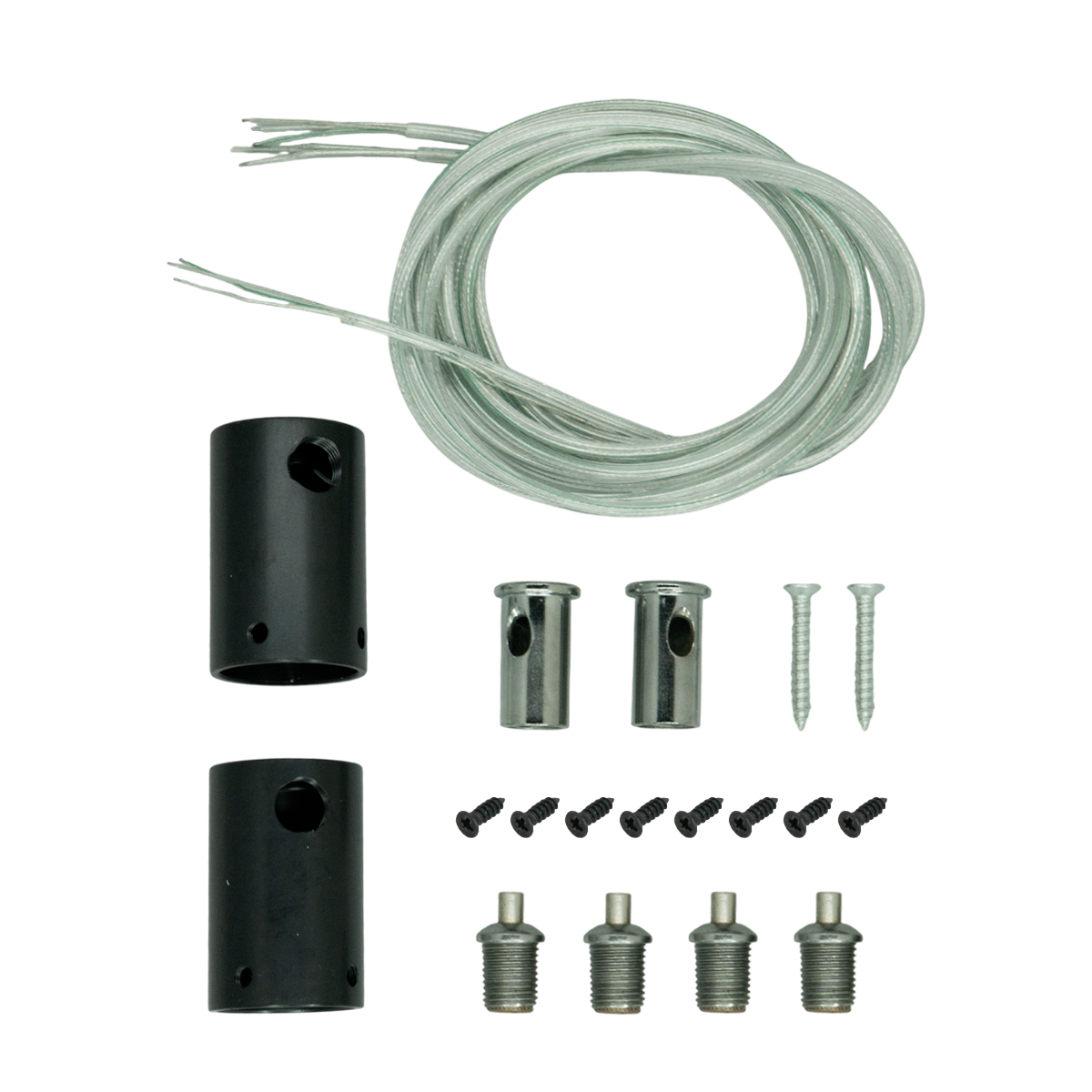 Kit de 2 tapas de Aluminio Negro + Cable de acero 1,5m para tex-11/12 
