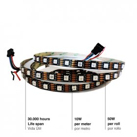 Tira Pixel LED SMD2815, 60 LEDs/m. 60IC, 12V 10W/m RGB , 5m