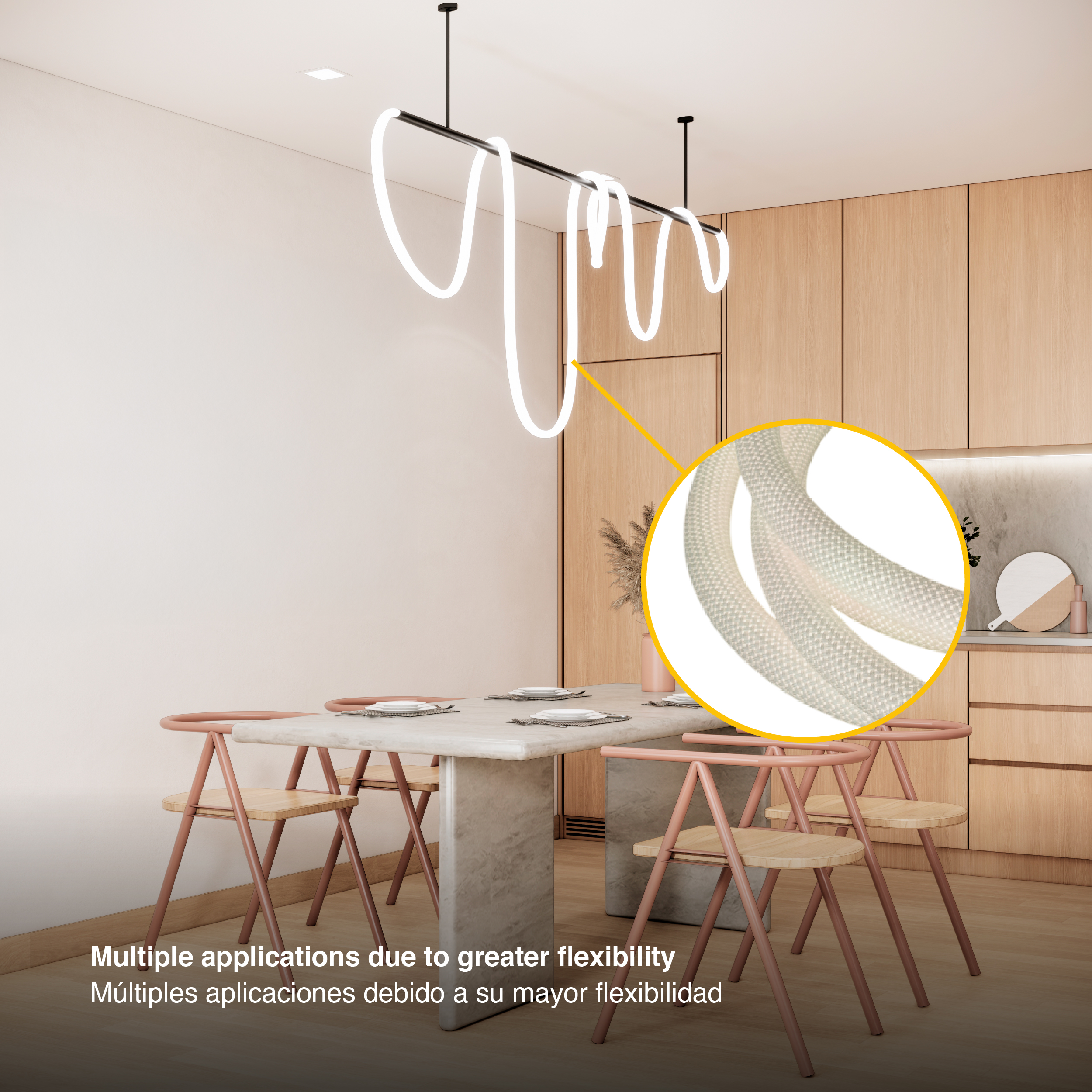 Tira LED Neón Flexible SMD2835, 24V 24W/m, Blanco Neutro 240LEDs/m, 5m 