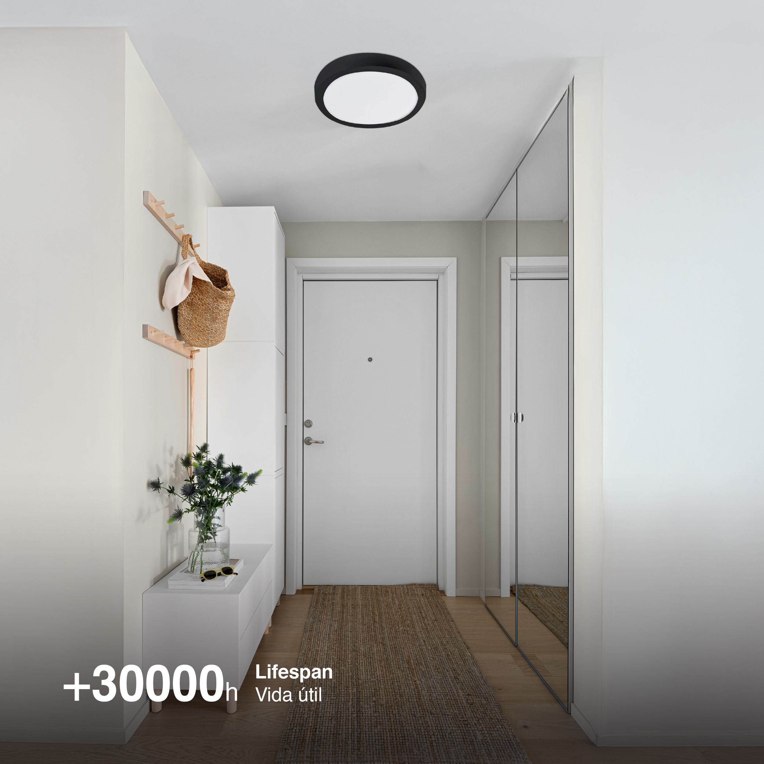 Panel Negro BACKLIGHT LED Redondo 60cm 40W blanco Neutro, Aplicar