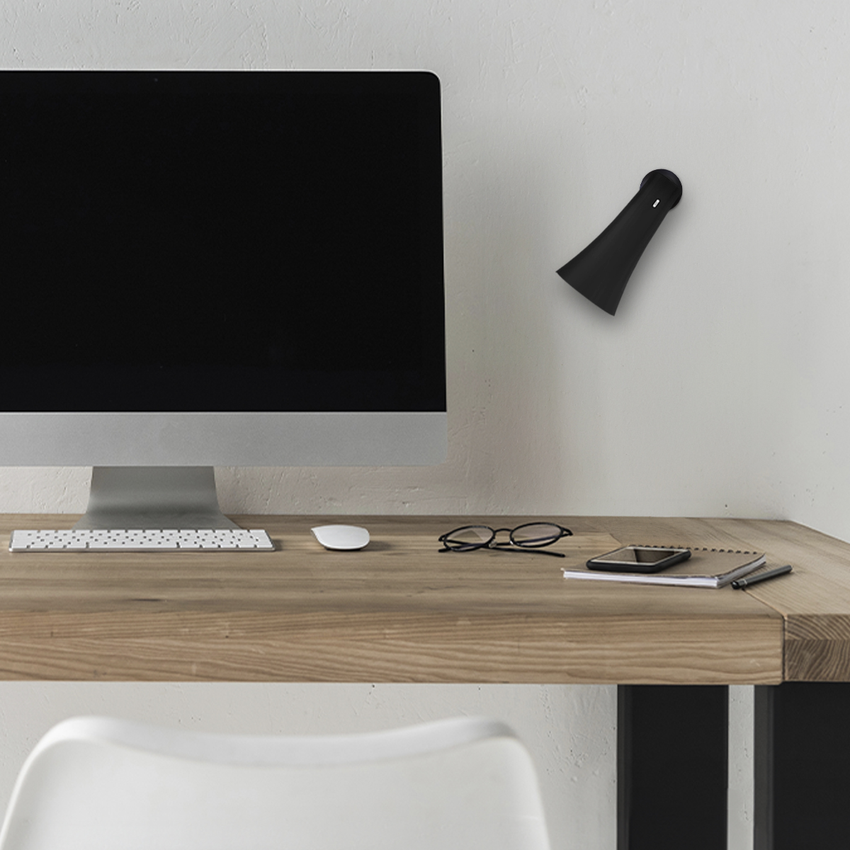 Lámpara de Mesa LED Magnética Negra 3W Blanco Cálido 3000K Recargable 1800mAh