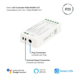 Controlador LED Pixel 5 en 1 RGB+RGBW CCT 5-24V 10A 2,4Ghz.