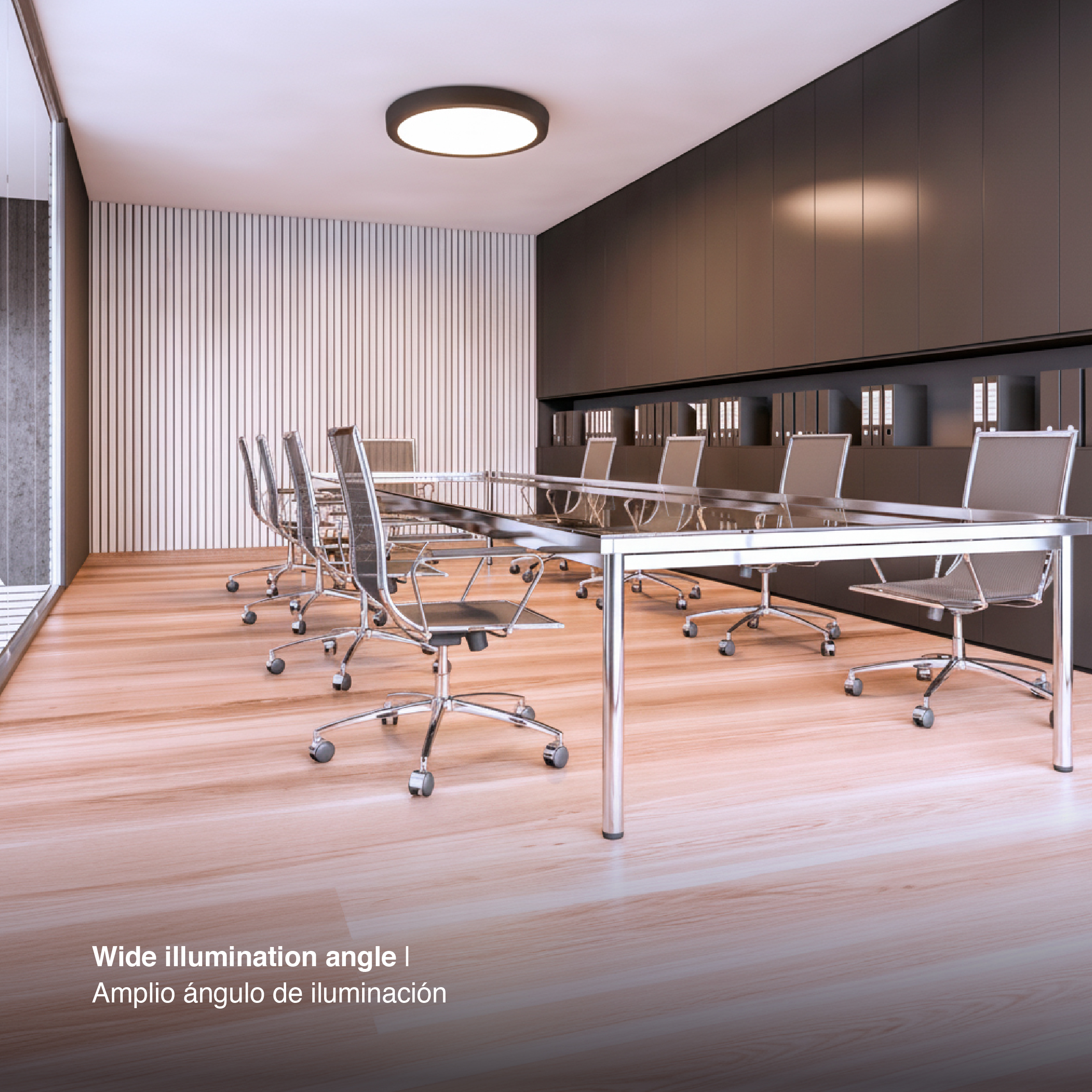 Panel Negro BACKLIGHT LED Redondo 60cm 40W blanco Cálido, Aplicar