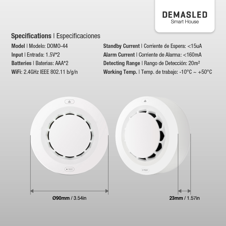 Detector de Humo Fotoeléctrico Smart WIFI.
