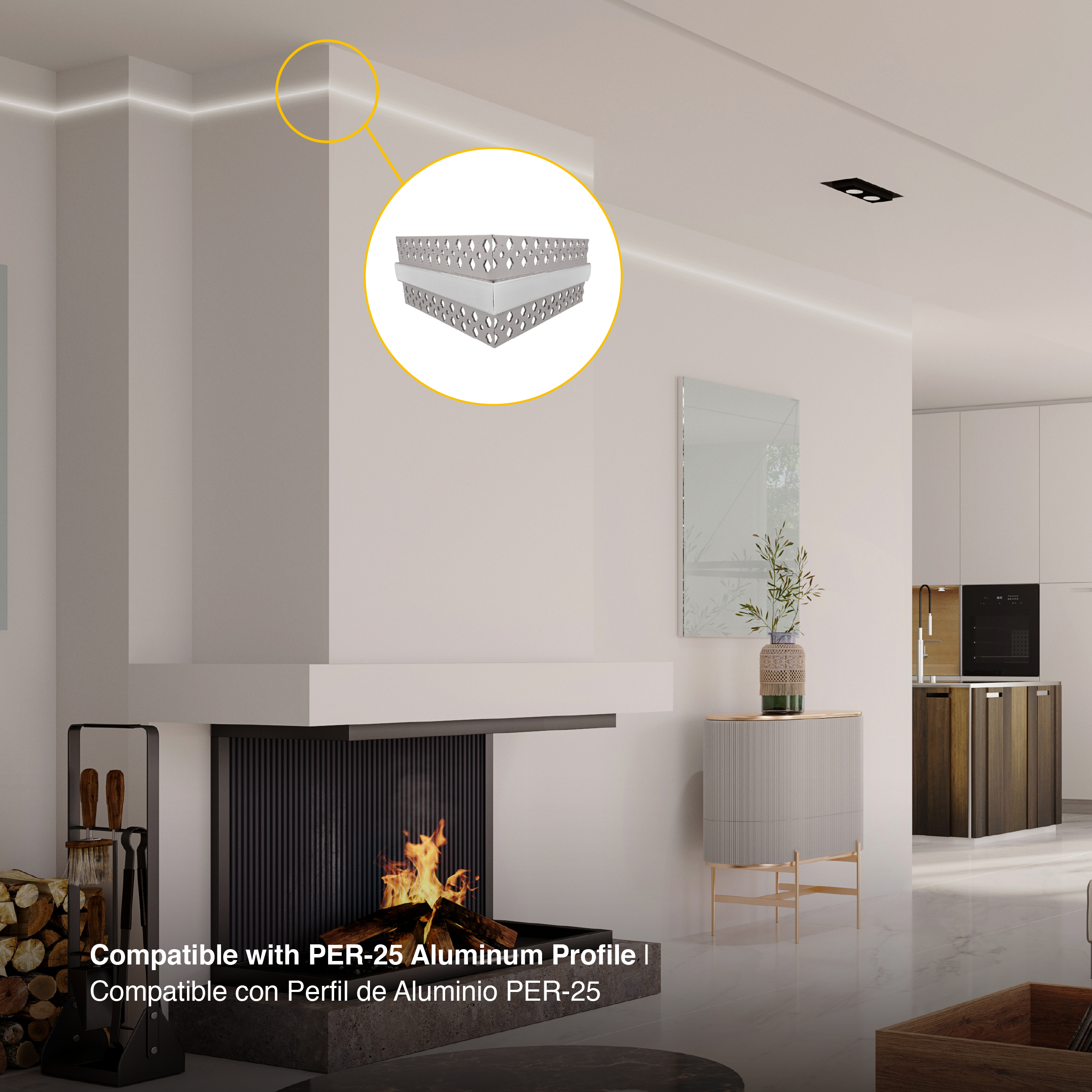 Conector en L Esquina Exterior para PER-25