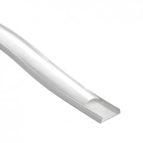 Perfil de Aluminio Flexible 17x6mm Anodizado, Cover Opal Blanco x2m