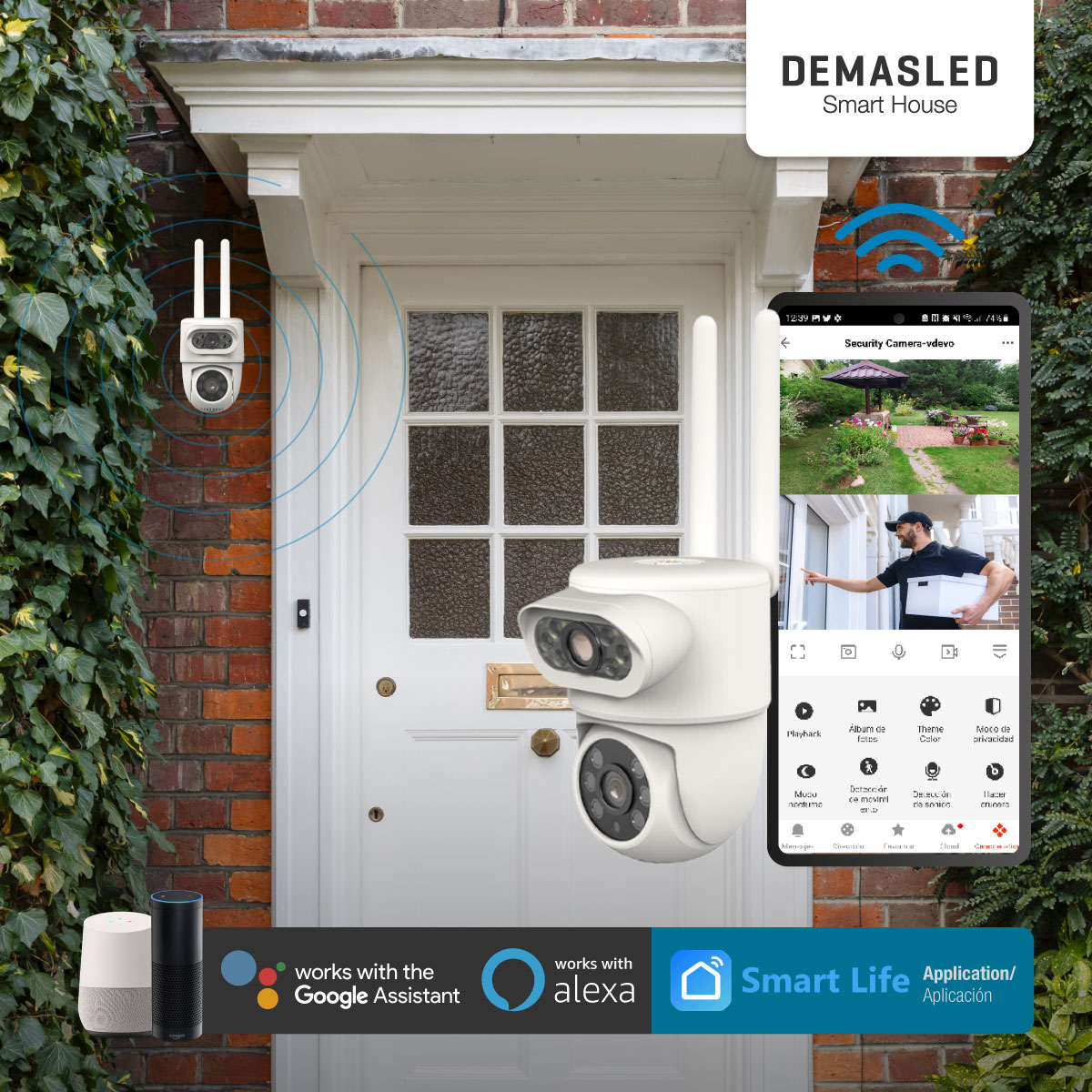 Cámara DUAL Smart WiFi 2MP Full HD para Exteriores 12V IP65