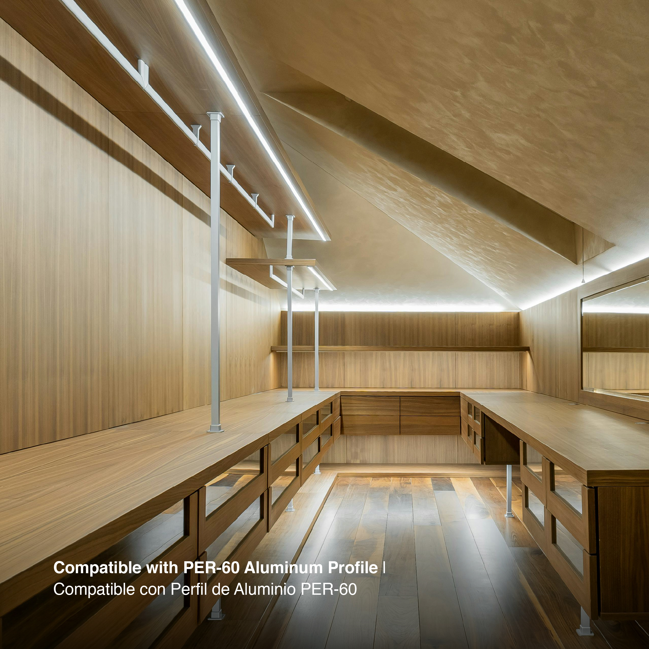 Kit de 2 Tapas y 2 Clips para Perfil de Aluminio , PER-60