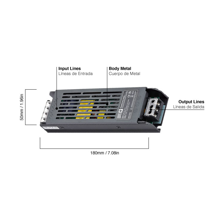 Fuente de Alimentación Switching 24V 204W 8,5A Interior