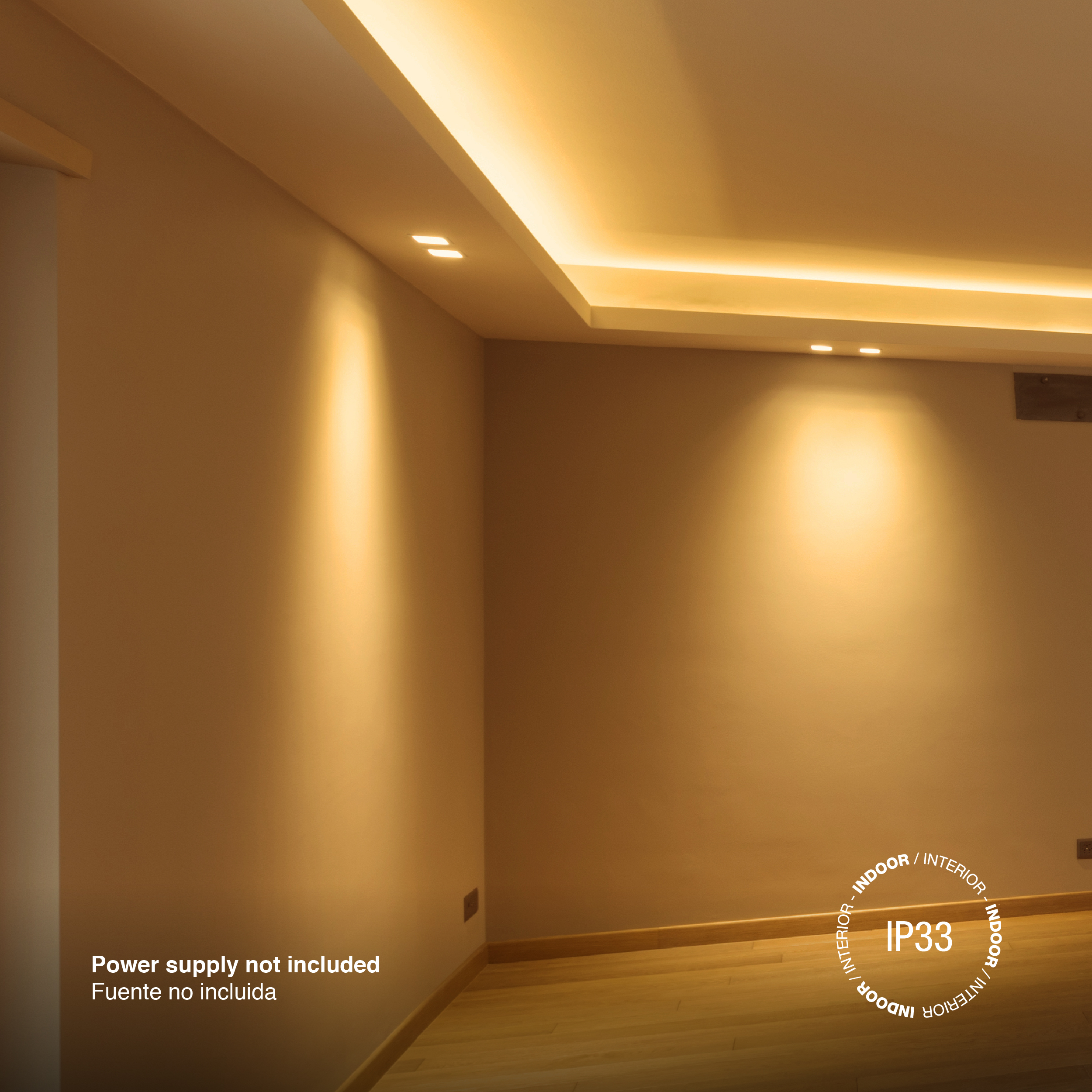 Tira LED COB 24V 11W/m, Blanco superCálido 950lm/m 480 LEDs/m, 8mm, 5m