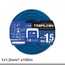 Cable Unipolar 1x1,50mm TREF Celeste x100m