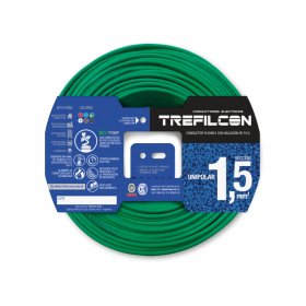 Cable Unipolar 1x1,50mm TREF Verde y Amarillo x100m 