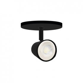 Aplique Ø10,5cm Móvil Negro Cabezal 5,5x7cm 1 Luz GU10