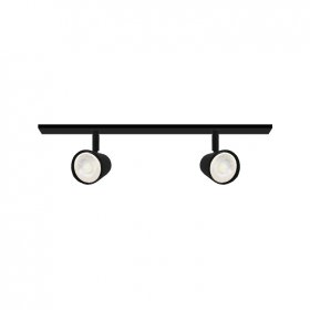 Aplique 40cm Móvil Negro Cabezal 5,5x7cm 2 Luces GU10