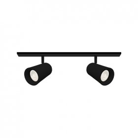 Aplique 40cm Móvil Negro Cabezal 7x13cm 2 Luces GU10