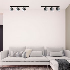 Lampara Colgante Mini Balloon Ø 10 cm Negro para 3 luces GU10