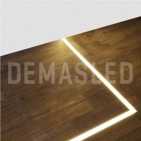 Perfil de Aluminio de Piso 26x21mm Anodizado, Cover Opal Blanco Plano x1m