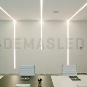 Perfil de Aluminio Double 35x35mm Anodizado, Cover Opal Blanco x1m