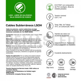 Cable LSOH Subterráneo 2x4,00mm TREF Amarillo x1m