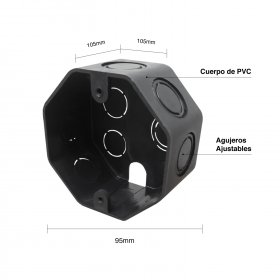 Caja de Paso de Embutir OCTOGONAL Gris 95x40x50mm