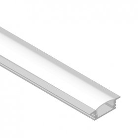 Perfil de Aluminio Anodizado, Difusor Opal Blanco, 17x7mm, para Embutir x1m 